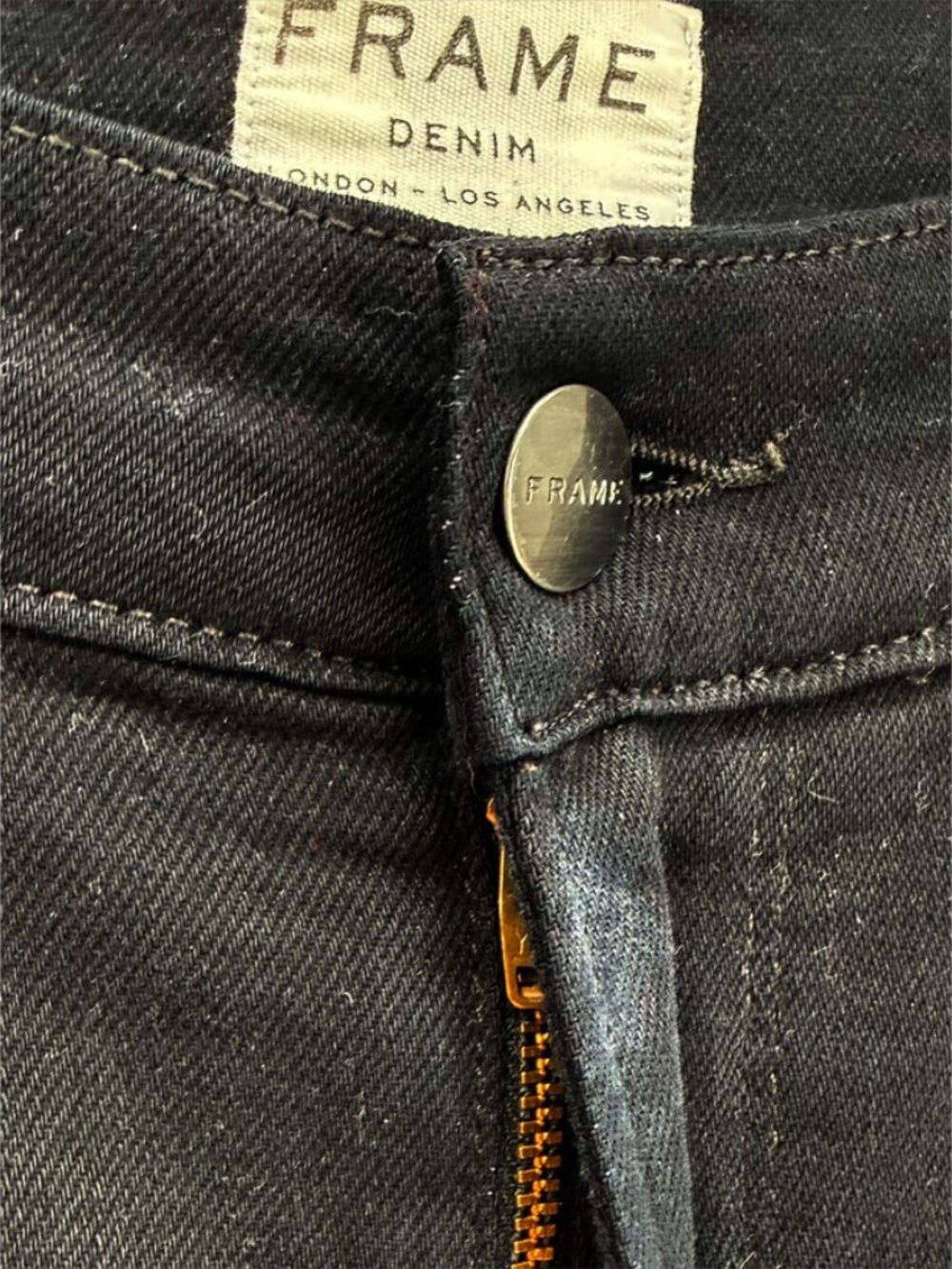 The Frame Le Palazzo High Rise Wide Leg Darkest Black (Film Noir) Jeans 27 - Picture 3 of 11